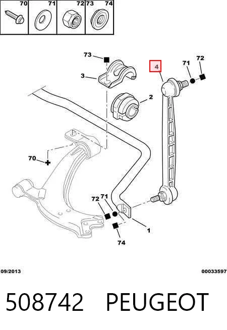 508742 Peugeot/Citroen Łącznik stabilizatora przedniego