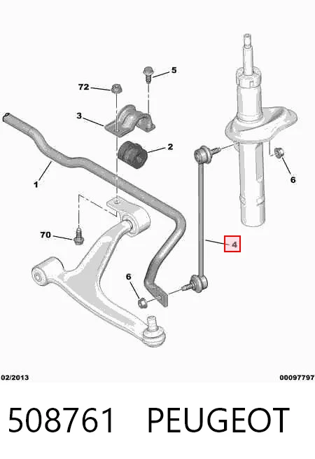 508761 Peugeot/Citroen Łącznik stabilizatora przedniego