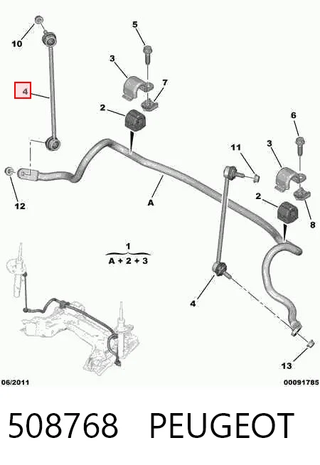 508768 Peugeot/Citroen Łącznik stabilizatora przedniego prawy