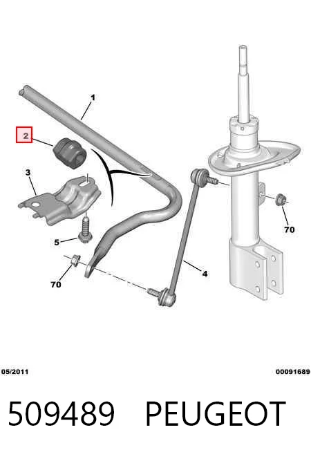 509489 Peugeot/Citroen Tuleja stabilizatora przedniego