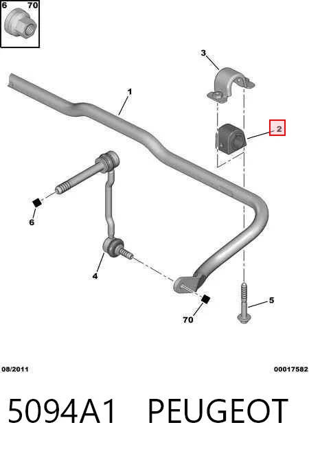 5094A1 Peugeot/Citroen Tuleja stabilizatora przedniego