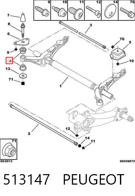 513147 Peugeot/Citroen Silentblock tylnej belki