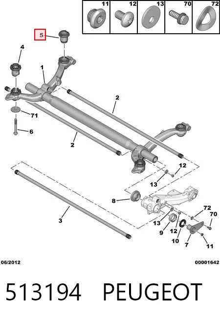 513194 Peugeot/Citroen Silentblock tylnej belki