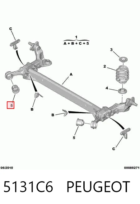 5131C6 Peugeot/Citroen Silentblock tylnej belki