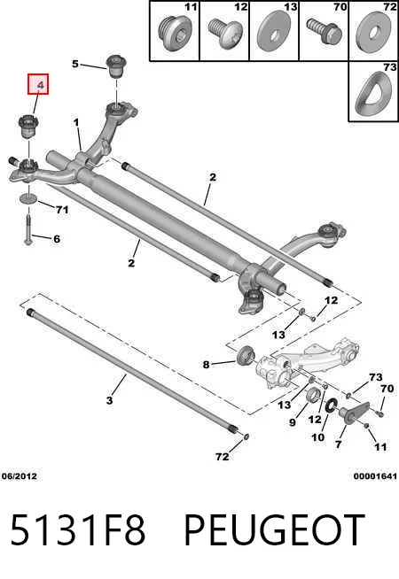 5131F8 Peugeot/Citroen Silentblock tylnej belki