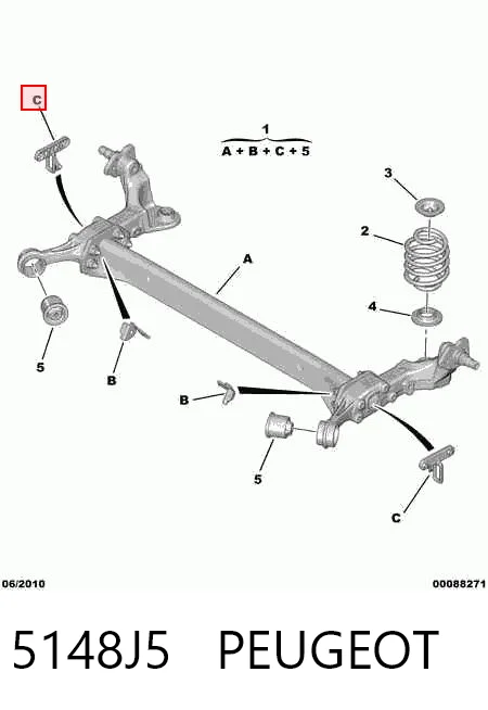 Korpus osi tylnej do Citroen C3 II A51