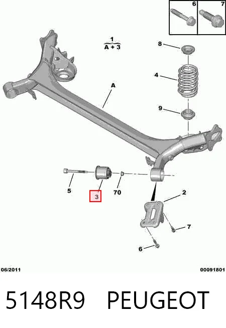 Do koszyka Korpus osi tylnej Peugeot 308 I 4A, 4C
