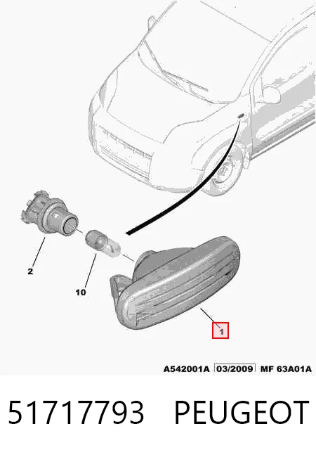 Powtarzacz kierunkowskazu na błotniku Fiat Doblo I awangarda (223) (2001 - 2010) cena, od 12,13 USD