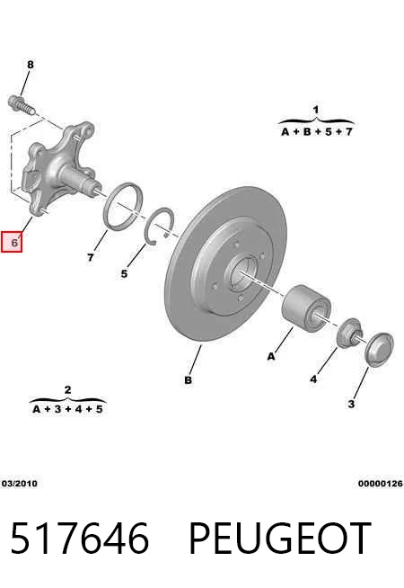517646 Peugeot/Citroen Czop (zwrotnica) tylny prawy