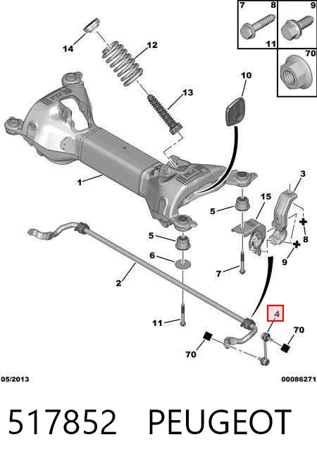 517852 Peugeot/Citroen Łącznik stabilizatora tylnego