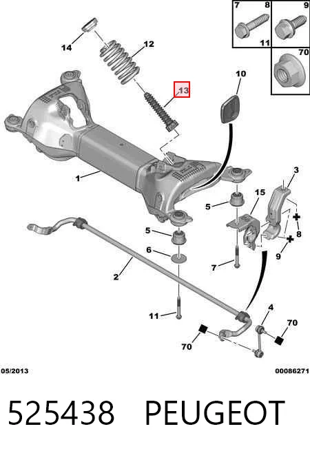 525438 Peugeot/Citroen Odbój amortyzatora tylnego + osłona