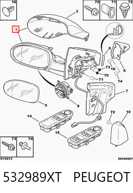 Lusterko wsteczne lewe Citroen C5 I hatchback (DC) (2001 - 2004) cena, od 58,53 USD