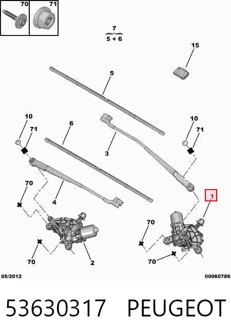 Silniczek wycieraczki szyby przedniej Citroen C4 GRAND PICASSO I minivan (UA) (2006 - 2013) cena, od 43,04 USD