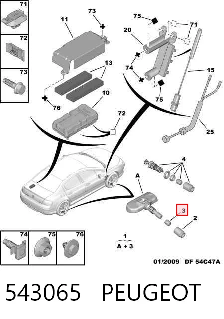 Czujnik ciśnienia w oponach Citroen C-Elysee sedana (2013 - 2026) cena, od 54,74 USD