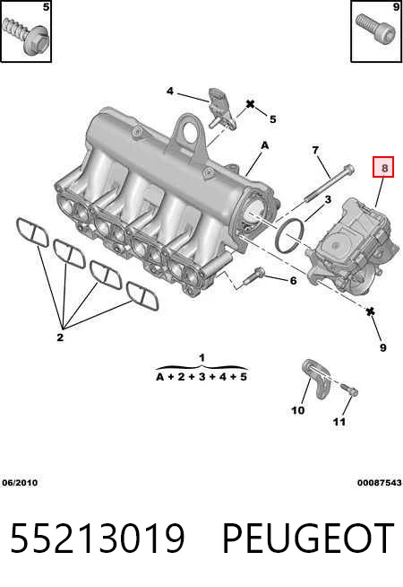  Przepustnica, komplet Fiat Panda 2