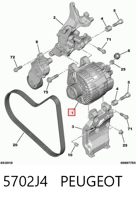 5702J4 Peugeot/Citroen Alternator