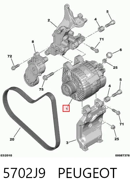 5702J9 Peugeot/Citroen Alternator