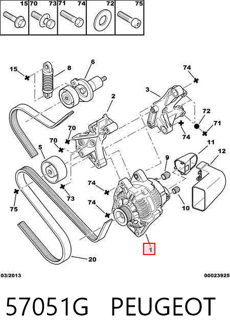 57051G Peugeot/Citroen Alternator