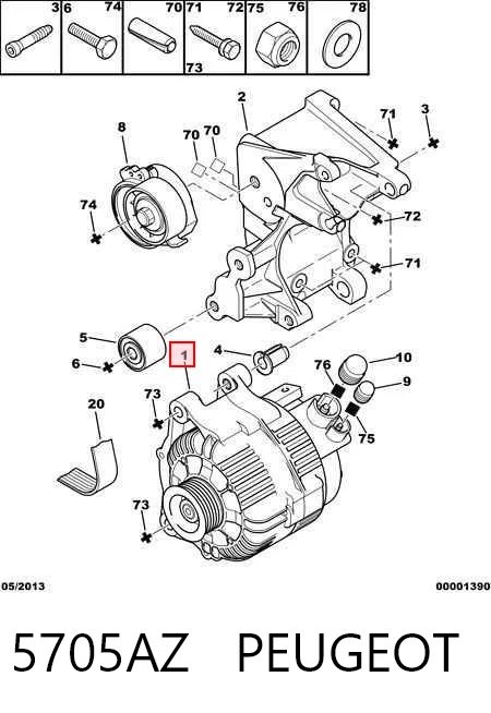 5705AZ Peugeot/Citroen Alternator