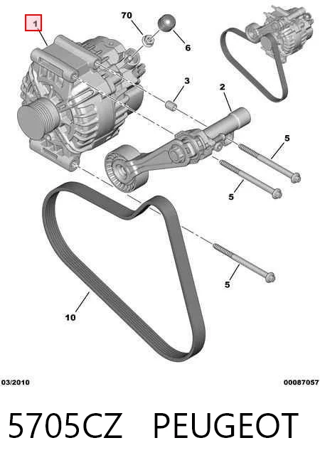 5705CZ Peugeot/Citroen Alternator