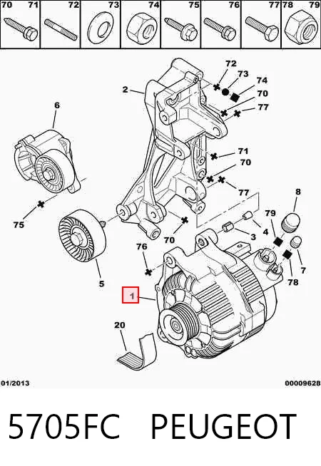 5705FC Peugeot/Citroen Alternator