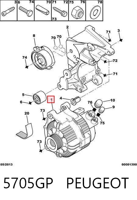 5705GP Peugeot/Citroen Alternator