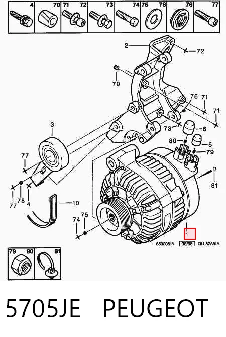 5705JE Peugeot/Citroen Alternator