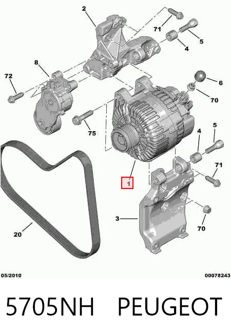 5705NH Peugeot/Citroen Alternator