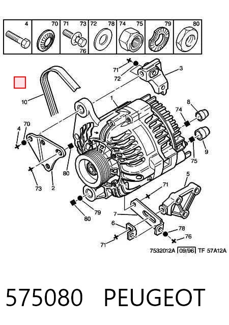575080 Peugeot/Citroen Pas napędowy mechanizmów