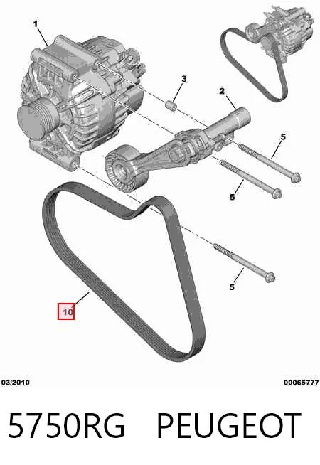5750RG Peugeot/Citroen Pas napędowy mechanizmów