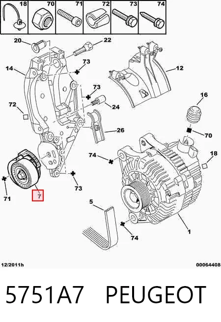 5751A7 Peugeot/Citroen Napinacz paska napędowego