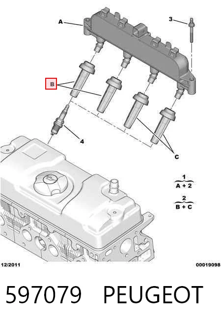 597079 Peugeot/Citroen Cewka zapłonowa