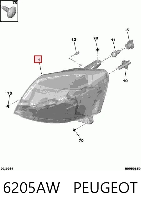  Reflektor prawy Citroen Berlingo 