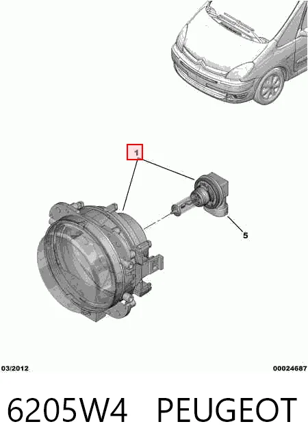  Lampa przeciwmgielna lewa/prawa Citroen Berlingo 