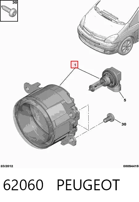 Do koszyka 9650001680 VAG Lampa przeciwmgielna lewa/prawa
