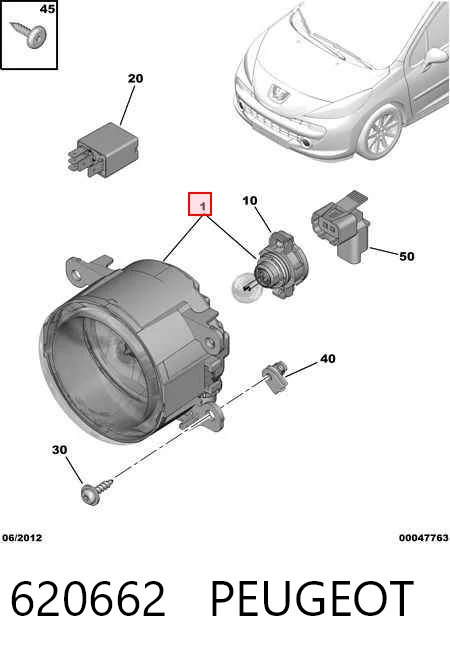 Lampa przeciwmgielna lewa/prawa 9650001680 VAG