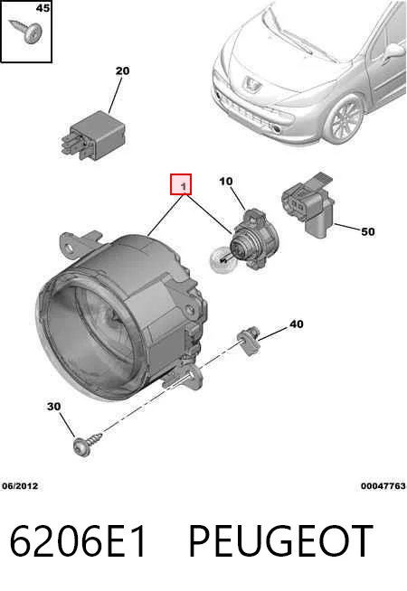 6206E1 Peugeot/Citroen Lampa przeciwmgielna lewa/prawa