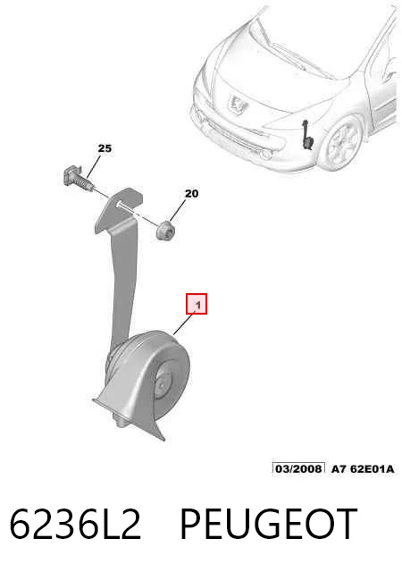 Sygnał dźwiękowy (klakson) do Citroen C3 Picasso SH