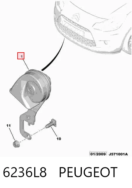 Sygnał dźwiękowy (klakson) do Citroen C3 II A51