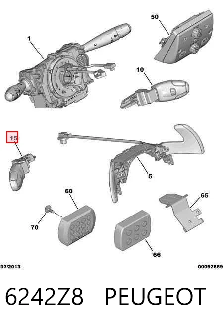 6242Z8 Peugeot/Citroen Przełącznik zespolony, sterownik tempomatu