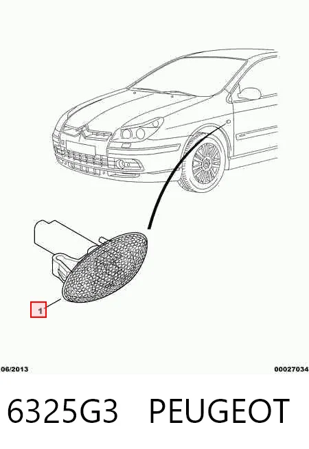 Powtarzacz kierunkowskazu na błotniku Peugeot Partner Tepee minivan (2008 - 2018) cena, od 15,48 USD