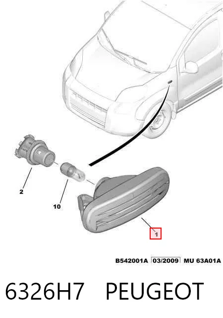 Do koszyka Powtarzacz kierunkowskazu na błotniku Fiat Doblo I 223