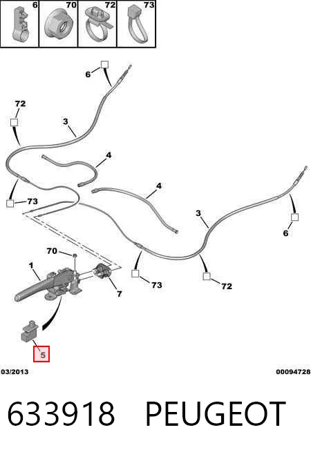 633918 Peugeot/Citroen Wyłącznik kontroli hamulca ręcznego