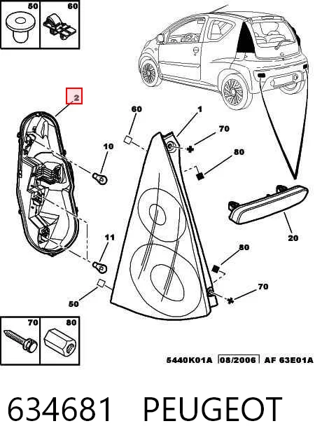 Do koszyka Lampa zespolona tylna prawa Citroen C1 I PM, PN
