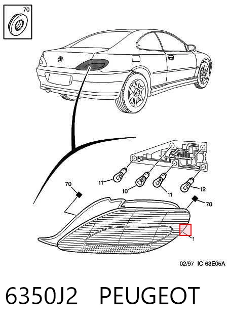Lampa zespolona tylna lewa do Peugeot 406  8C