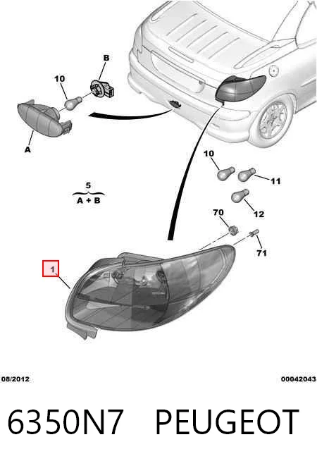 Lampa zespolona tylna lewa do Peugeot 206  2D