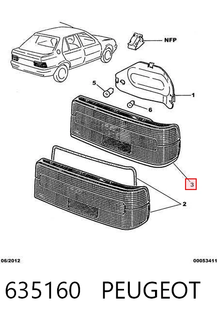 Lampa zespolona tylna prawa do Peugeot 309 I 10C, 10A