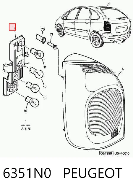 Lampa zespolona tylna prawa Citroen Xsara Picasso minivan (N68) (2000 - 2010) cena, od 58,44 USD