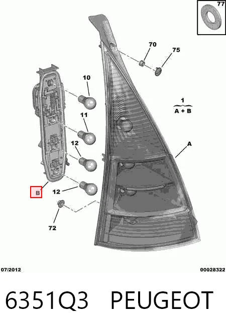 Lampa zespolona tylna prawa Citroen C3 I hatchback (FC) (2002 - 2009) cena, od 61,38 USD