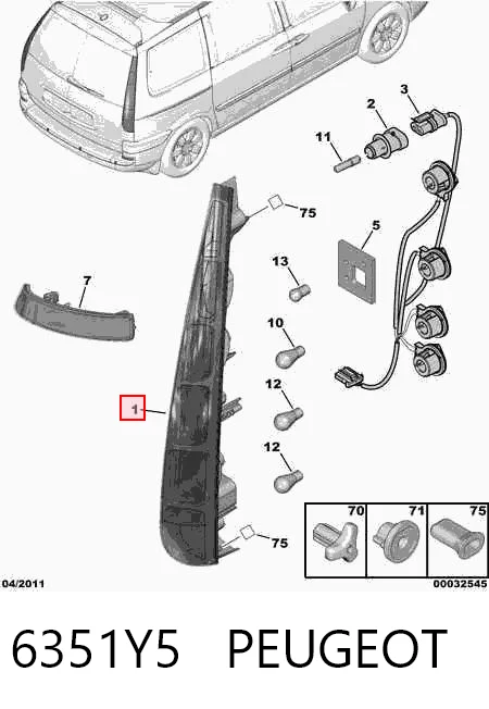 Lampa zespolona tylna prawa do Citroen C8  EA, EB